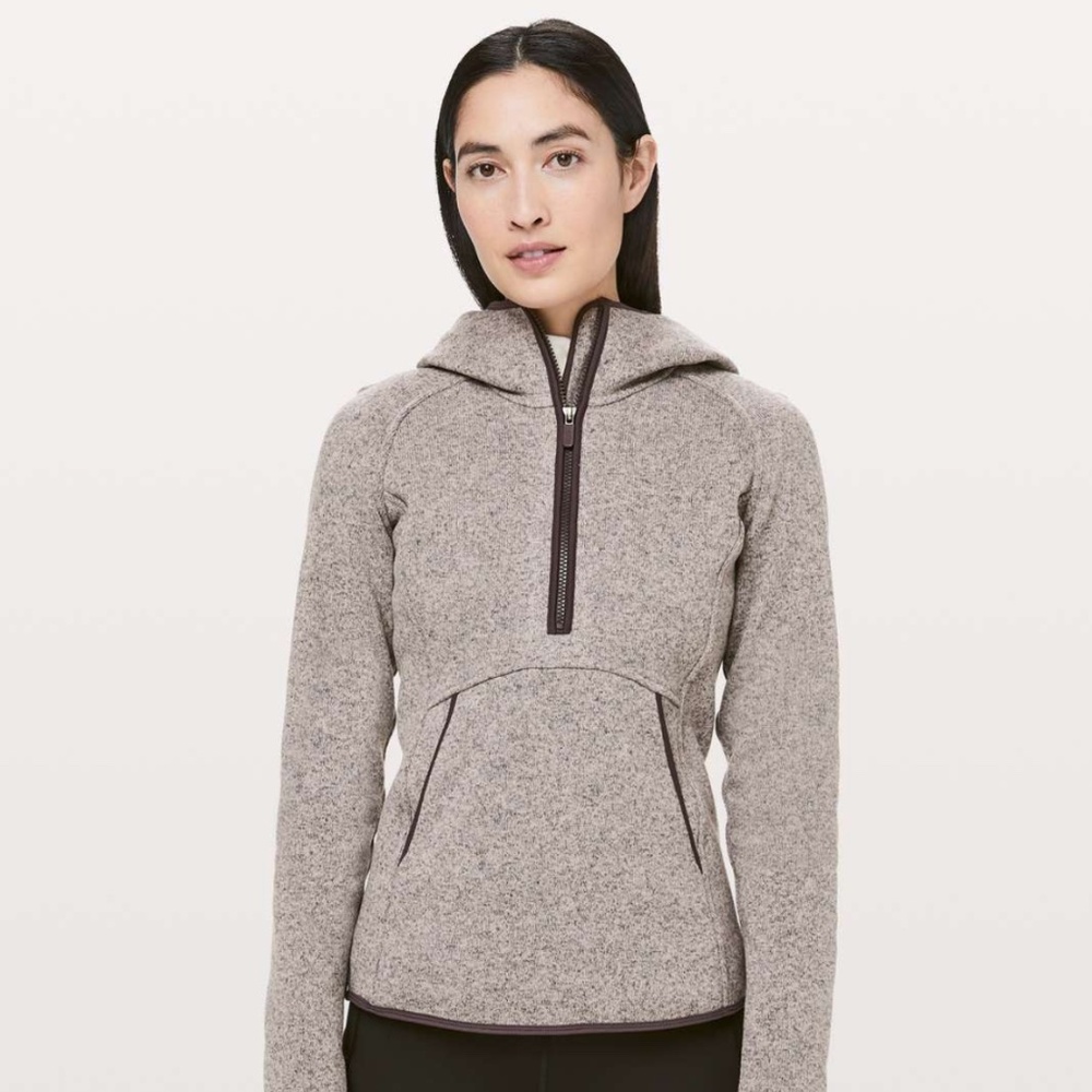 Lululemon 1/4 zip Fleece in Heathered Smoky Blush